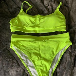 NEON Chartreuse High Waisted Bikini MEDIUM